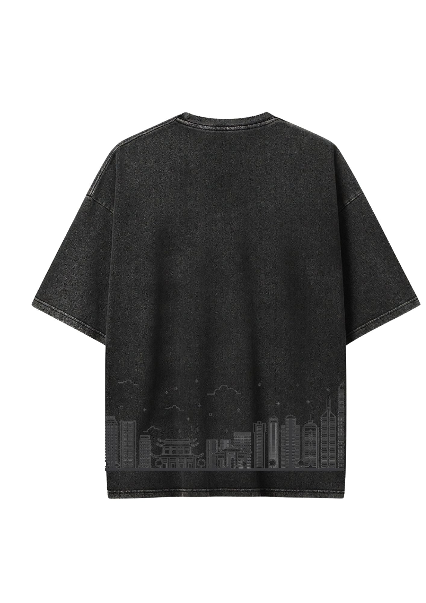 "Wanderlust" Oversized Cityscape T-Shirt - Vintage Wash